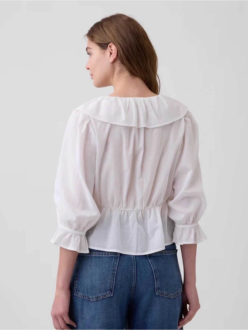 Relaxed Ruffled Top White - Picture 3 of 4